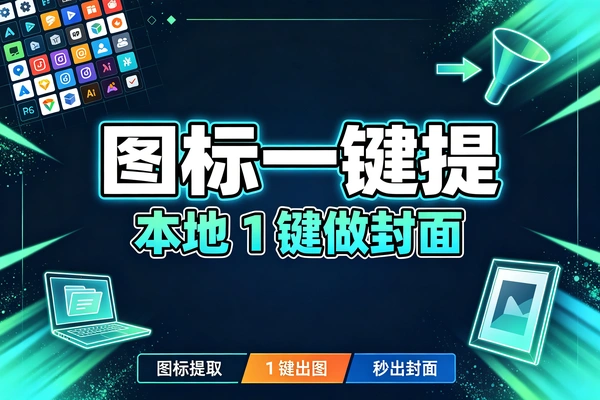 一键提取软件图标本地制作自媒体封面