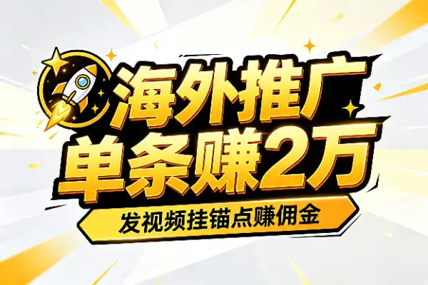 TikTok海外拉新副业，单条视频最高赚2万